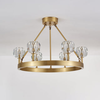 Syzorisra Moderne Lustre en Laiton à Globes de Cristal