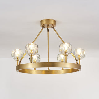 Syzorisra Lustre Cristal Laiton Moderne