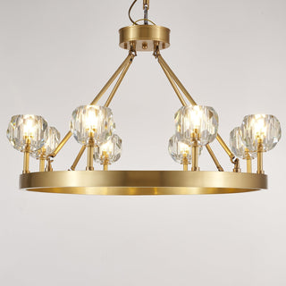 Syzorisra Moderne Lustre en Laiton à Globes de Cristal