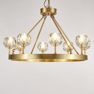 Syzorisra Lustre Cristal Laiton Moderne