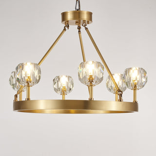 Syzorisra Lustre Cristal Laiton Moderne