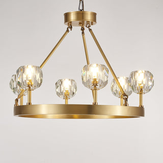 Syzorisra Moderne Lustre en Laiton à Globes de Cristal