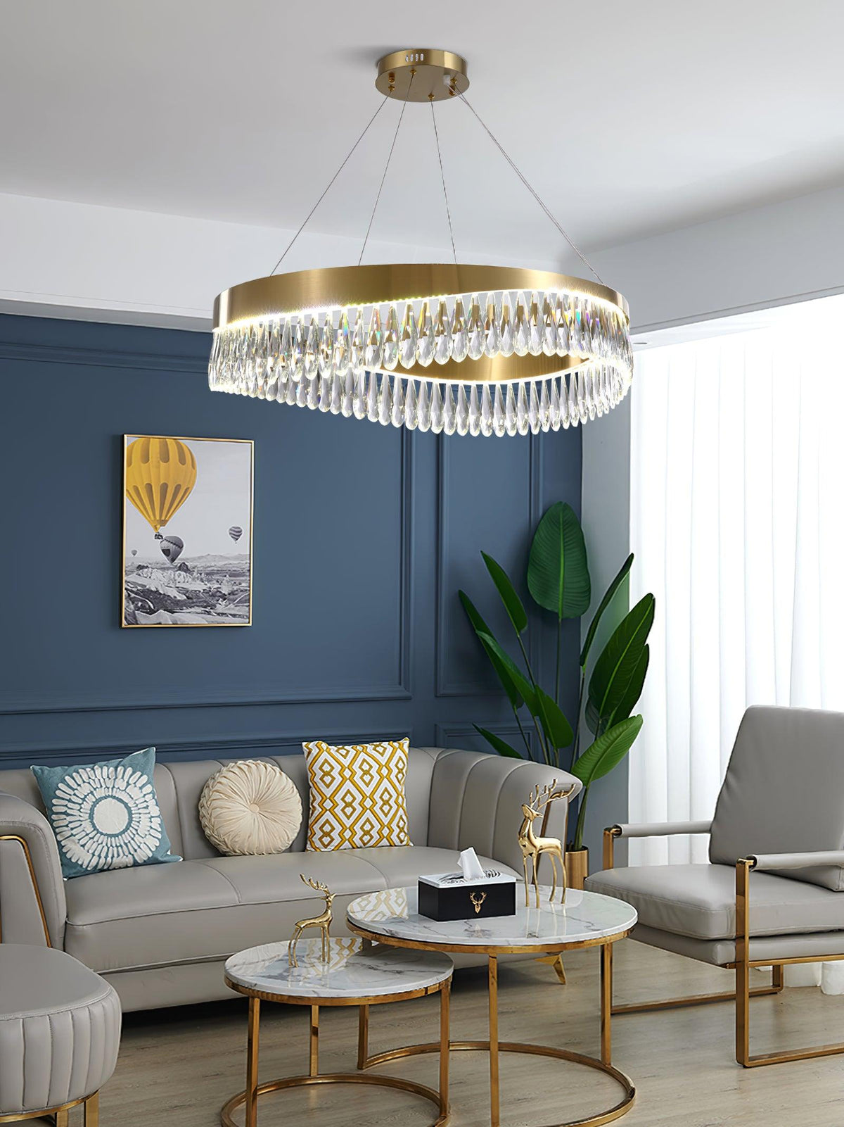 Alvaira Lustre Anneau en Cristal Poli