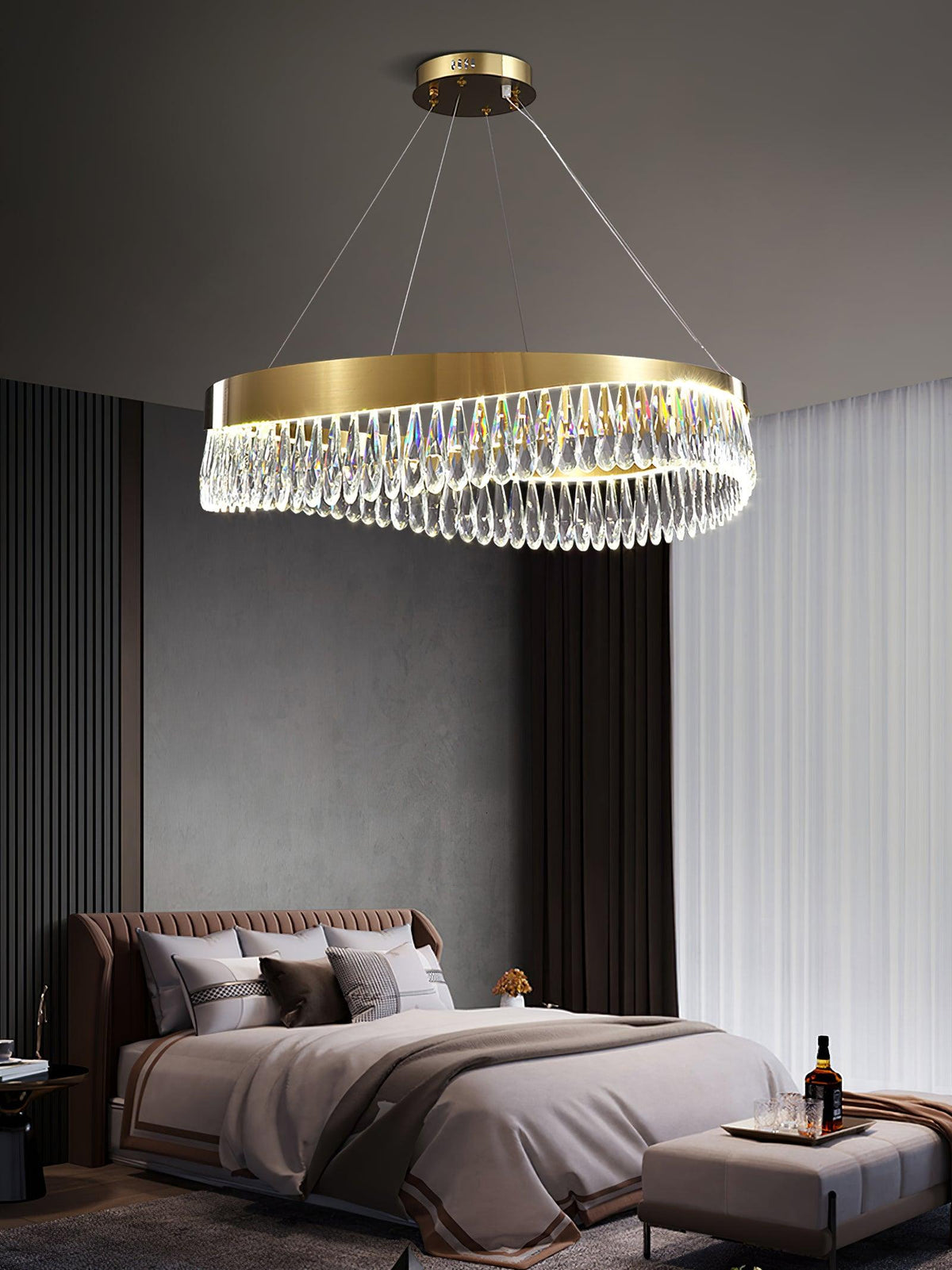 Alvaira Lustre Anneau en Cristal Poli
