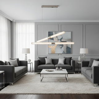 Crystal Stream Linear Pendant Lamp-Neutral Decor