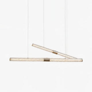 Crystal Stream Linear Pendant Lamp-Neutral Decor