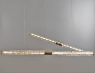 Crystal Stream Linear Pendant Lamp-Neutral Decor