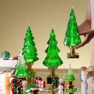 Crystal Lampe à Poser Sapin de Noël (Batterie Intégrée)