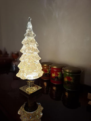Crystal Lampe à Poser Sapin de Noël (Batterie Intégrée)
