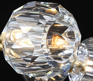 Lustra Suspension Lampe Boule en Cristal et Laiton en Grappe