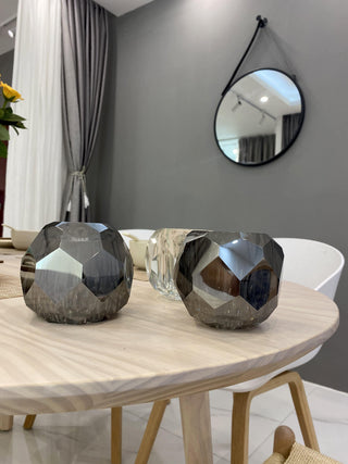 Lustra Suspension Lampe Boule en Cristal et Laiton en Grappe