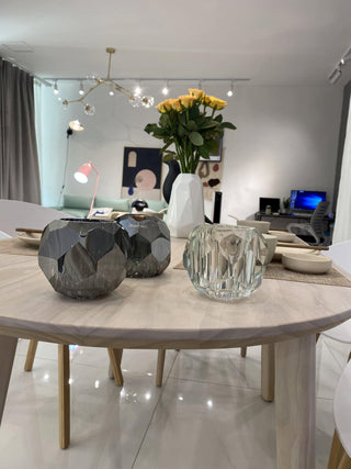 Lustra Suspension Lampe Boule en Cristal et Laiton en Grappe