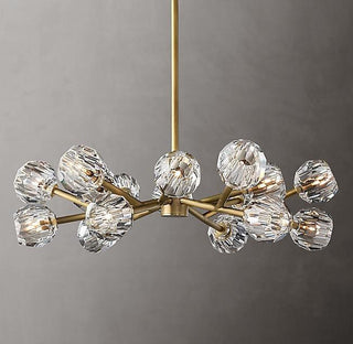 Lustra Suspension Lampe Boule en Cristal et Laiton en Grappe