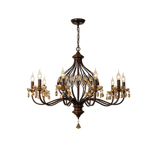 Enorel Lustre en Bronze Vintage avec Cristaux