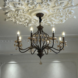 Enorel Lustre en Bronze Vintage avec Cristaux