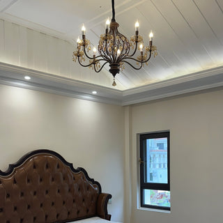 Enorel Lustre en Bronze Vintage avec Cristaux
