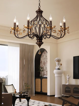 Enorel Lustre en Bronze Vintage avec Cristaux