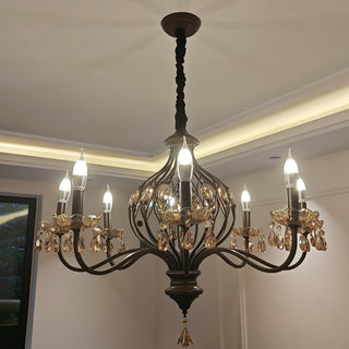 Enorel Lustre en Bronze Vintage avec Cristaux
