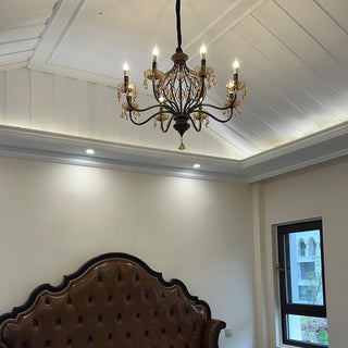 Enorel Lustre en Bronze Vintage avec Cristaux