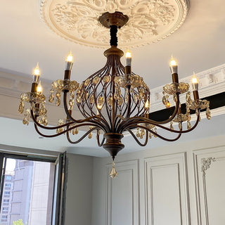 Enorel Lustre en Bronze Vintage avec Cristaux