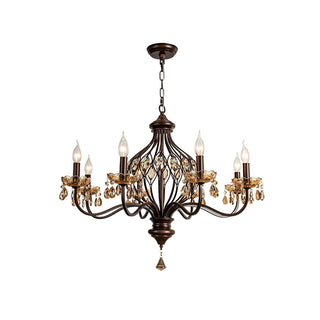 Enorel Lustre en Bronze Vintage avec Cristaux