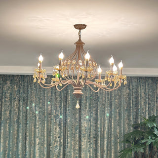 Enorel Lustre en Bronze Vintage avec Cristaux