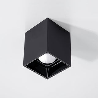 Lustra Plafonnier Cube Carré Noir Projecteur