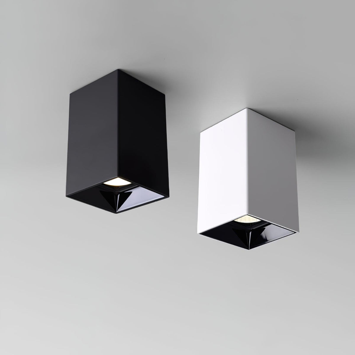 Toraine Plafonnier Cube Carré Noir Projecteur