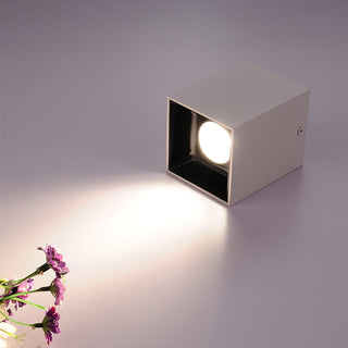 Lustra Plafonnier Cube Carré Noir Projecteur