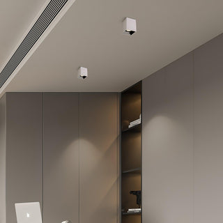 Lustra Plafonnier Cube Carré Noir Projecteur