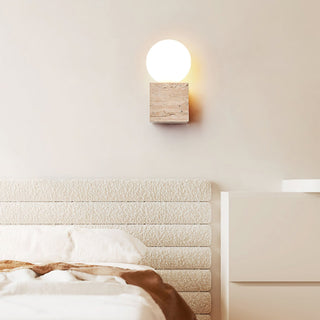 Eurlaean Applique Murale en Travertin Cube-Base