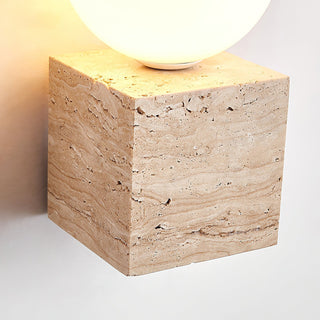 Eurlaean Applique Murale en Travertin Cube-Base