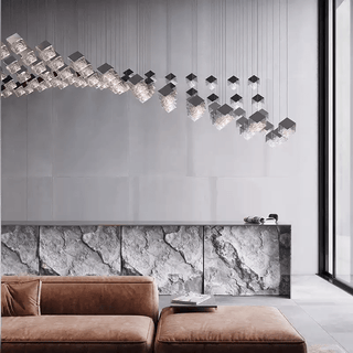 Cubic Luster Cascade Chandelier-Neutral Decor