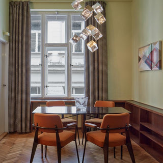 Cubic Luster Cascade Chandelier-Neutral Decor