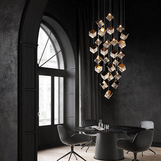 Cubic Luster Cascade Chandelier-Neutral Decor