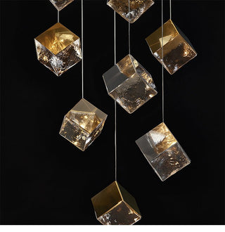 Cubic Luster Cascade Chandelier-Neutral Decor