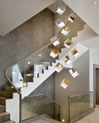 Cubic Luster Cascade Chandelier-Neutral Decor