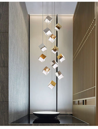 Cubic Luster Cascade Chandelier-Neutral Decor
