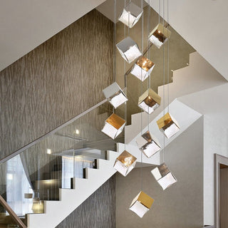 Cubic Luster Cascade Chandelier-Neutral Decor