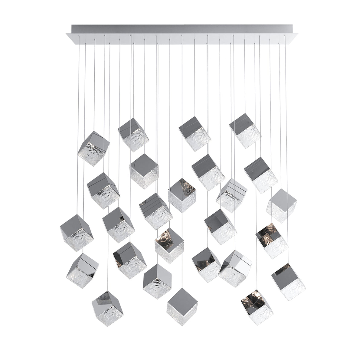 Cubic Luster Cascade Chandelier-Neutral Decor