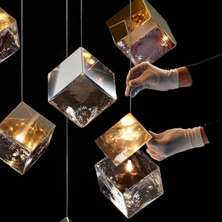 Cubic Luster Cascade Chandelier-Neutral Decor