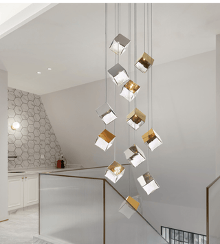 Cubic Luster Cascade Chandelier-Neutral Decor