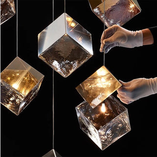 Cubic Luster Cascade Chandelier-Neutral Decor