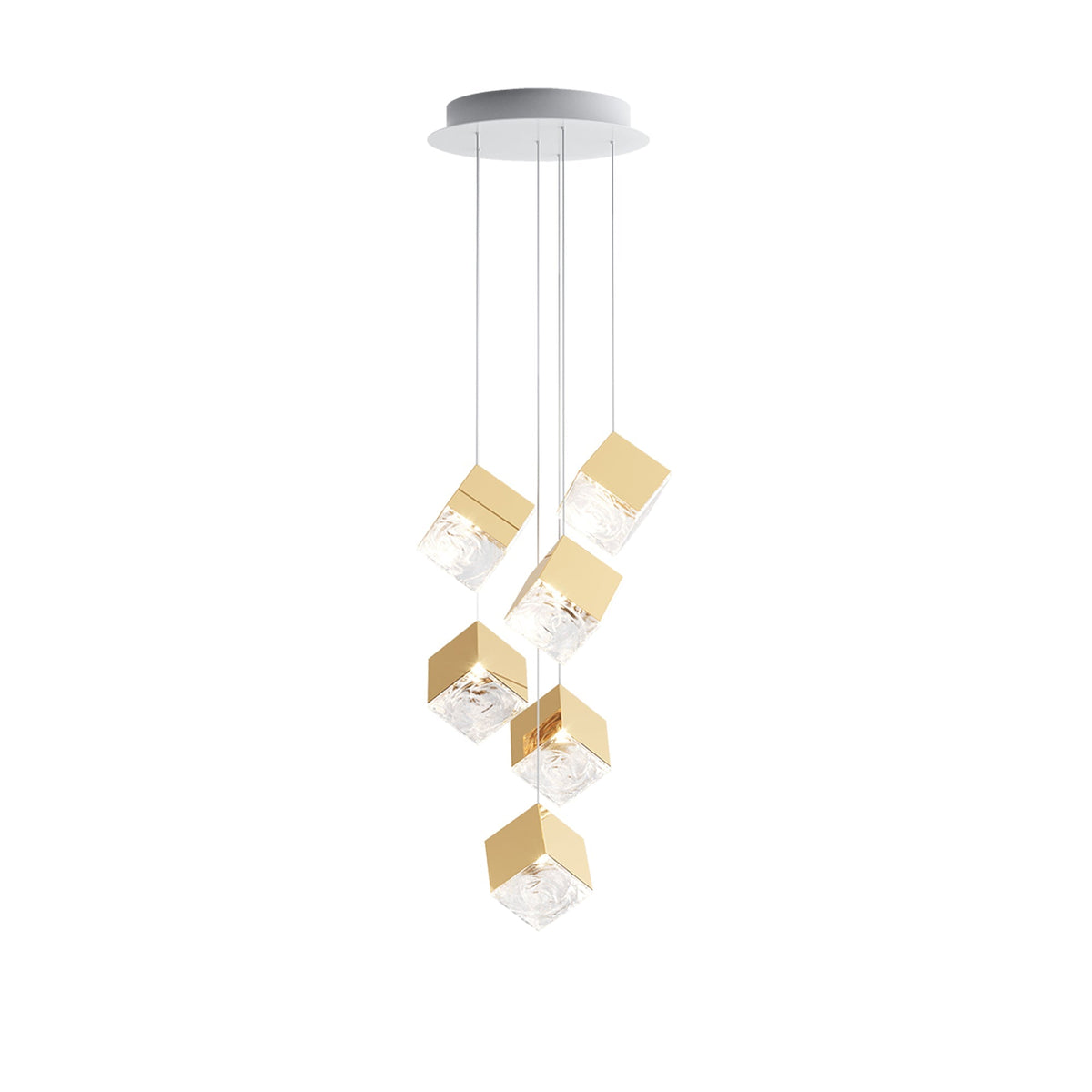 Cubic Luster Cascade Chandelier-Neutral Decor