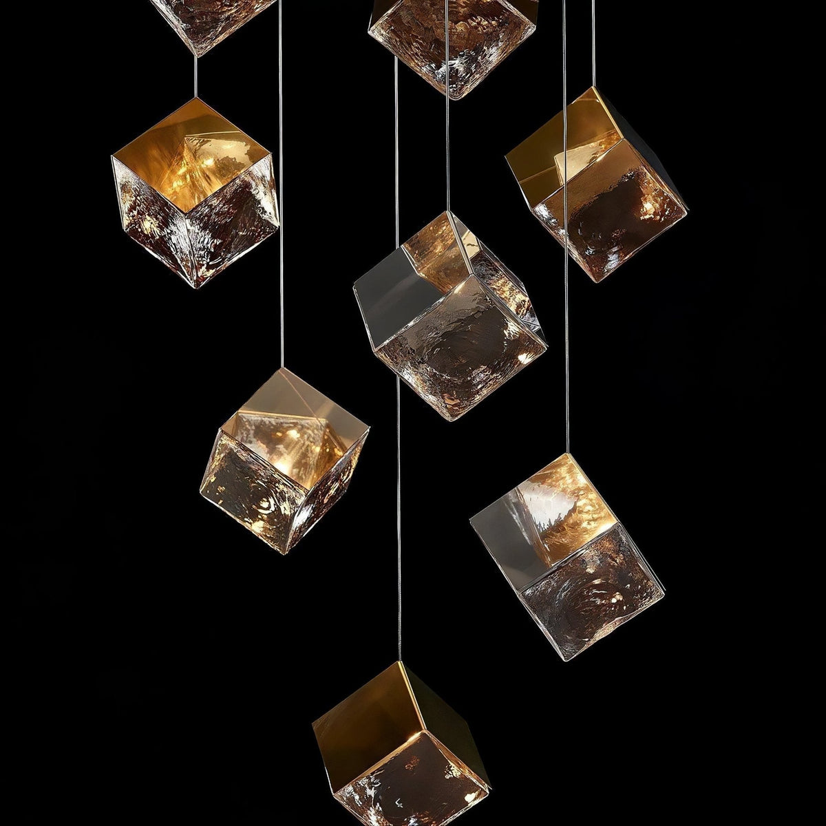 Cubic Luster Cascade Chandelier-Neutral Decor