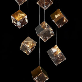 Cubic Luster Cascade Chandelier-Neutral Decor