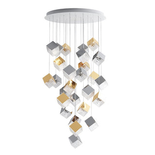 Cubic Luster Cascade Chandelier-Neutral Decor