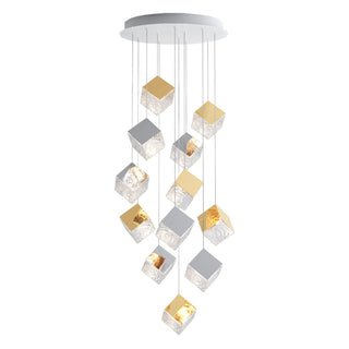Cubic Luster Cascade Chandelier-Neutral Decor