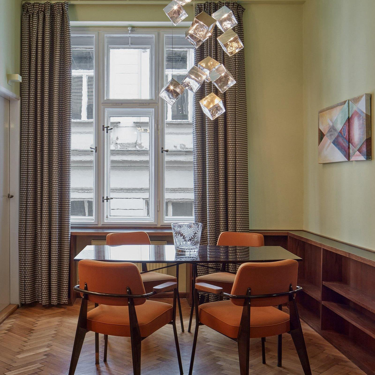 Cubic Luster Cascade Chandelier-Neutral Decor