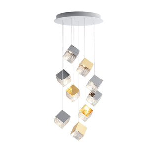 Cubic Luster Cascade Chandelier-Neutral Decor